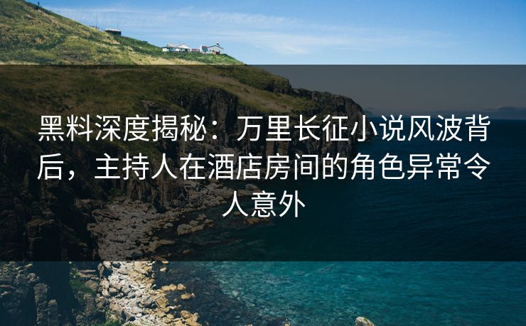 黑料深度揭秘：万里长征小说风波背后，主持人在酒店房间的角色异常令人意外