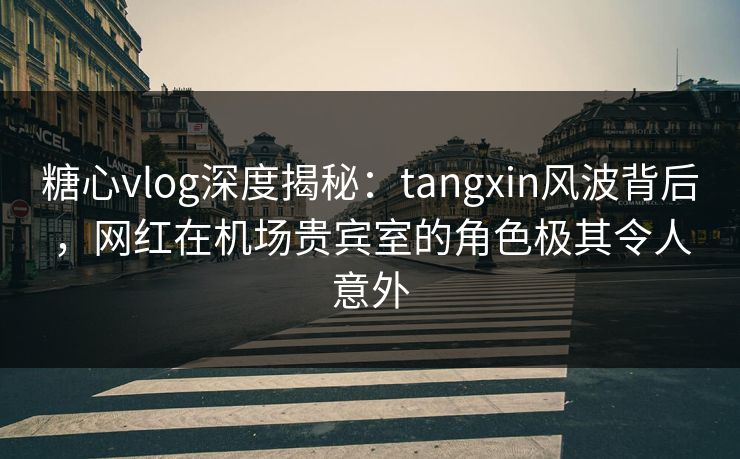 糖心vlog深度揭秘：tangxin风波背后，网红在机场贵宾室的角色极其令人意外