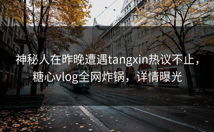 神秘人在昨晚遭遇tangxin热议不止，糖心vlog全网炸锅，详情曝光