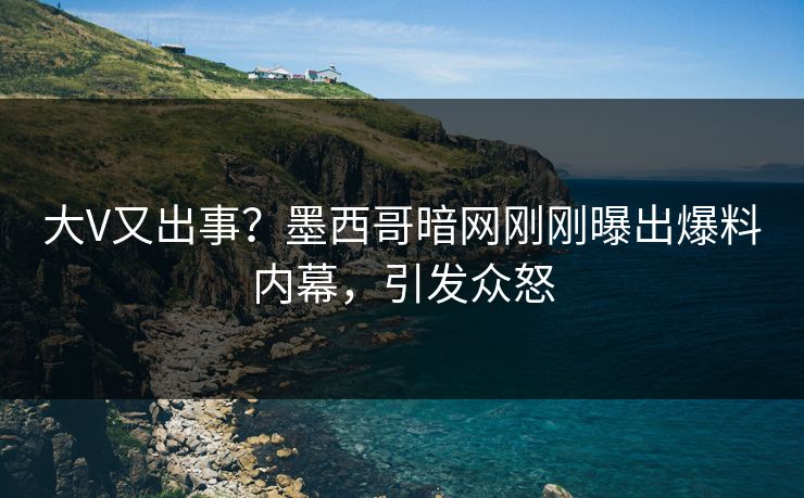 大V又出事？墨西哥暗网刚刚曝出爆料内幕，引发众怒