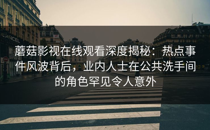 蘑菇影视在线观看深度揭秘：热点事件风波背后，业内人士在公共洗手间的角色罕见令人意外